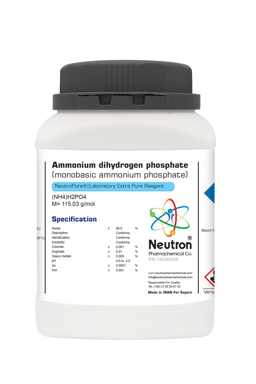 3.1030 آمونیوم دی هیدروژن فسفات